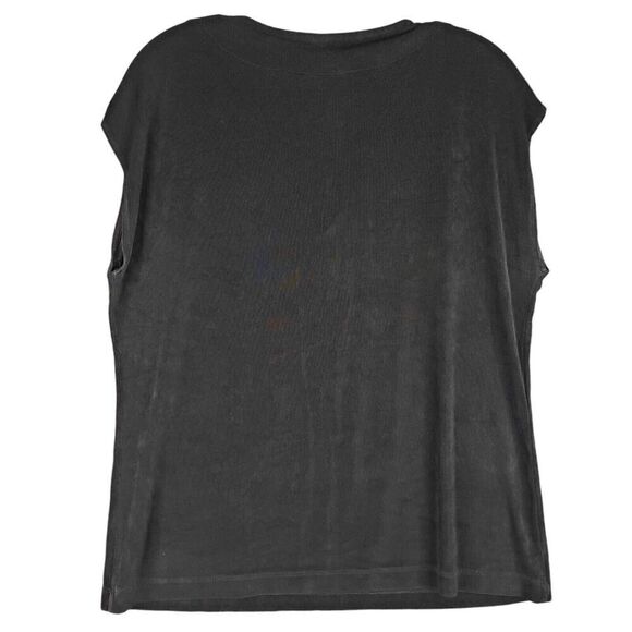 Chicos Travelers Tunic Top Slinky Knit Women’s Size Large or 2 Black SS - Picture 3 of 8